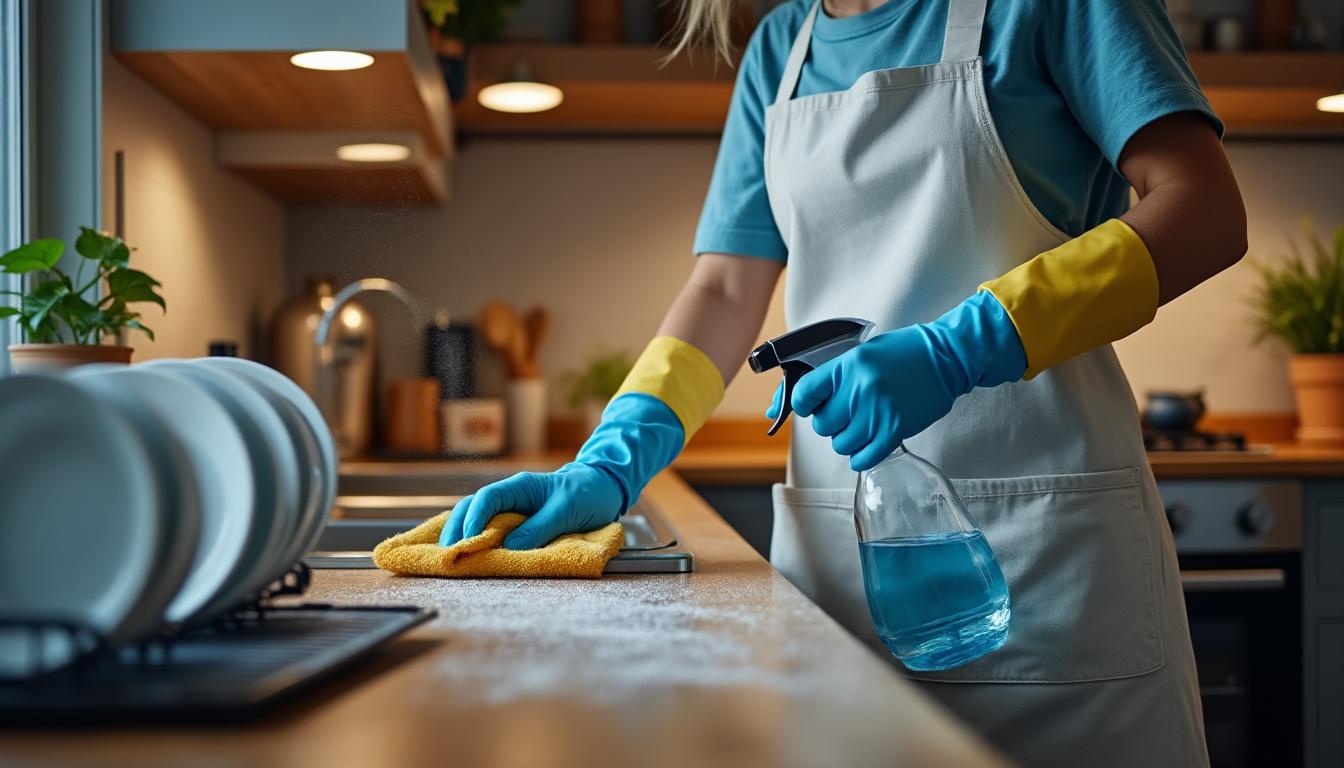 découvrez comment désinfecter efficacement les surfaces de votre cuisine après un repas avec des invités. des conseils pratiques pour assurer une propreté impeccable et une sécurité alimentaire optimale.