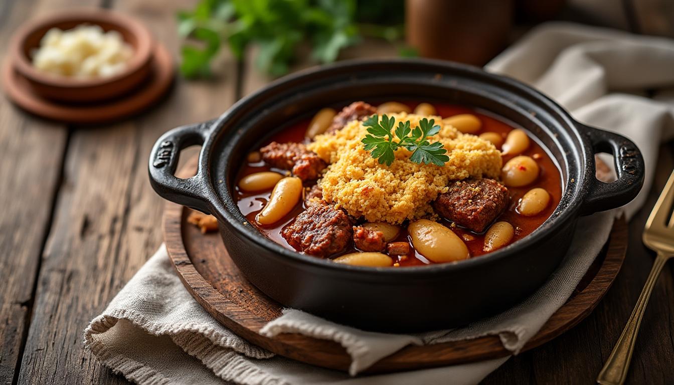 découvrez le cassoulet de castelnaudary escudier, un plat emblématique alliant tradition et modernité. plongez dans l'authenticité de cette recette savoureuse tout en savourant une touche contemporaine, uniquement sur bouchée.