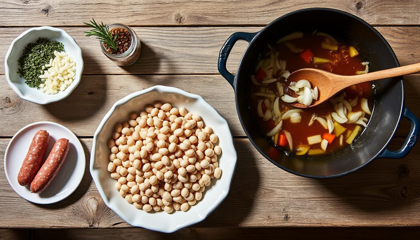 découvrez les ingrédients indispensables pour préparer un cassoulet savoureux et authentique, inspiré des meilleures recettes de votre région. un guide essentiel pour ravir vos convives avec ce plat traditionnel du sud-ouest !