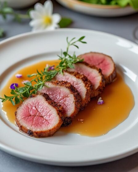 découvrez la meilleure recette d’aiguillettes de canard sauce foie gras, simple et raffinée, pour épater vos invités avec un plat gourmand et élégant.
