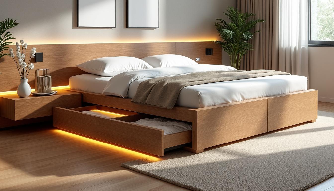découvrez comment transformer votre chambre avec un lit coffre en bois élégant, alliant style et praticité pour un espace rangé et accueillant.