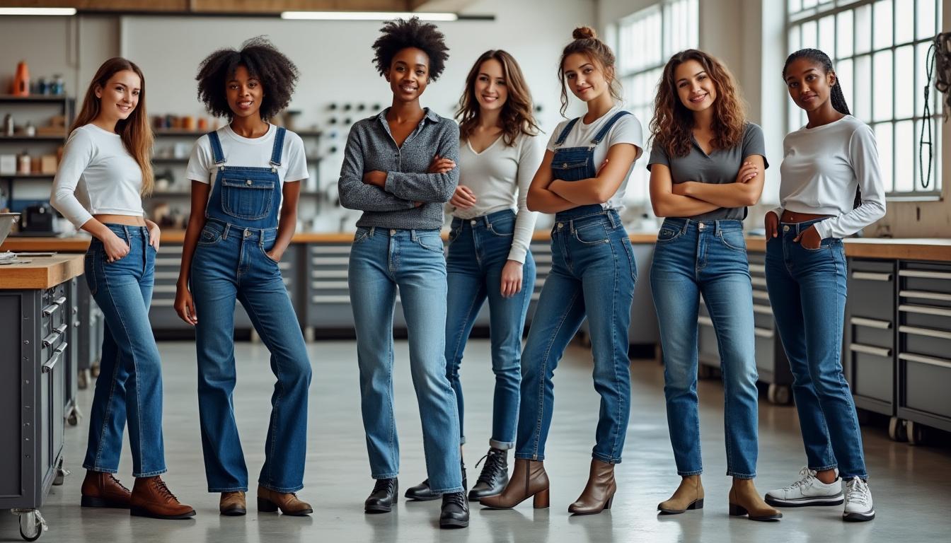 découvrez notre sélection de jeans de travail pour femme, alliant confort optimal et style moderne pour vous accompagner toute la journée.