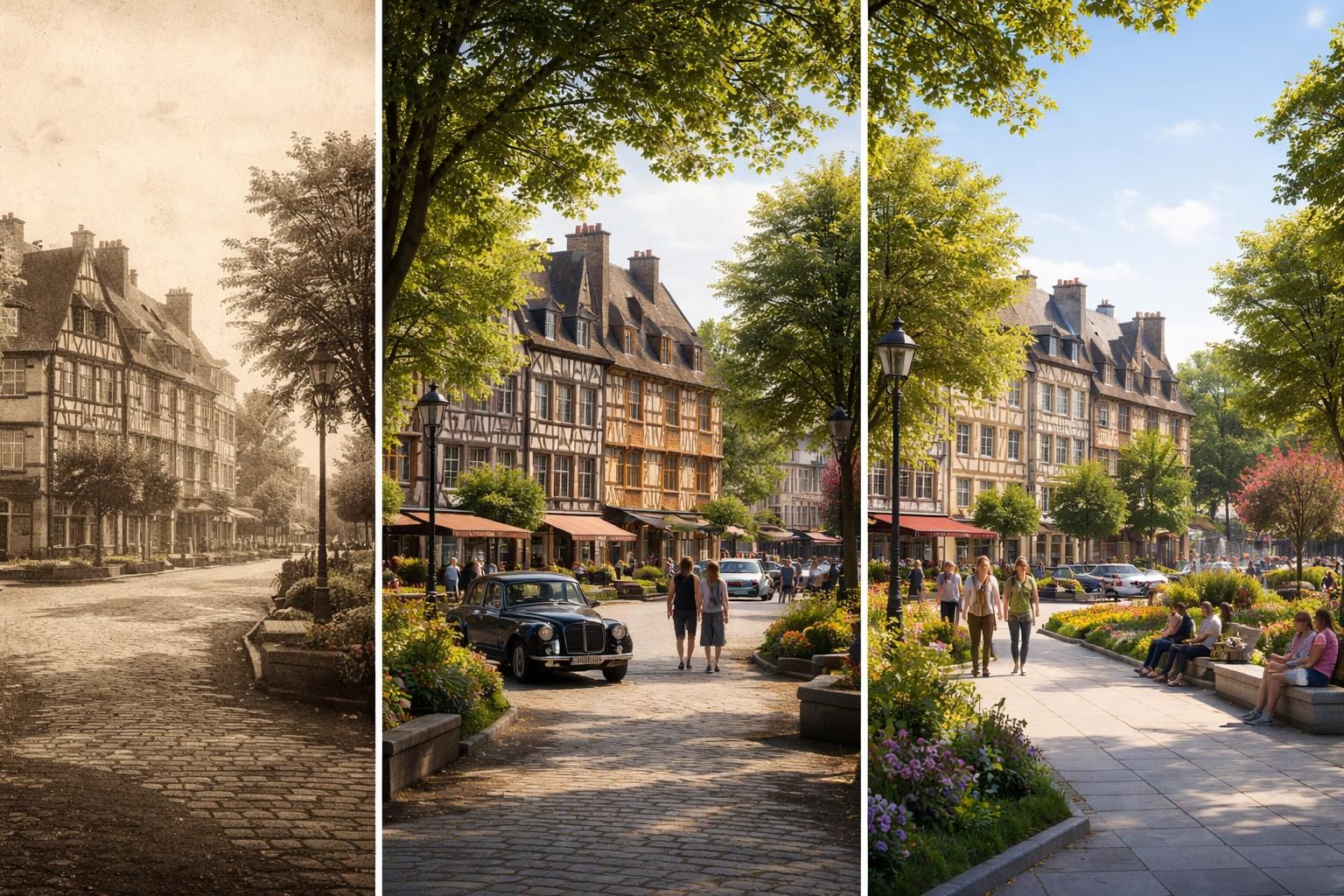 découvrez l'évolution du square norman au fil des années, de sa création à son aménagement actuel, et son importance dans la vie locale.