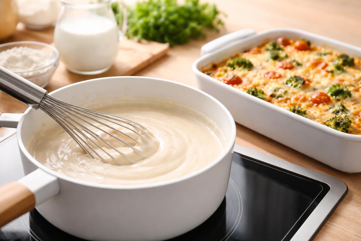 découvrez notre recette de béchamel sans beurre, idéale pour alléger vos gratins tout en conservant une texture crémeuse et savoureuse.