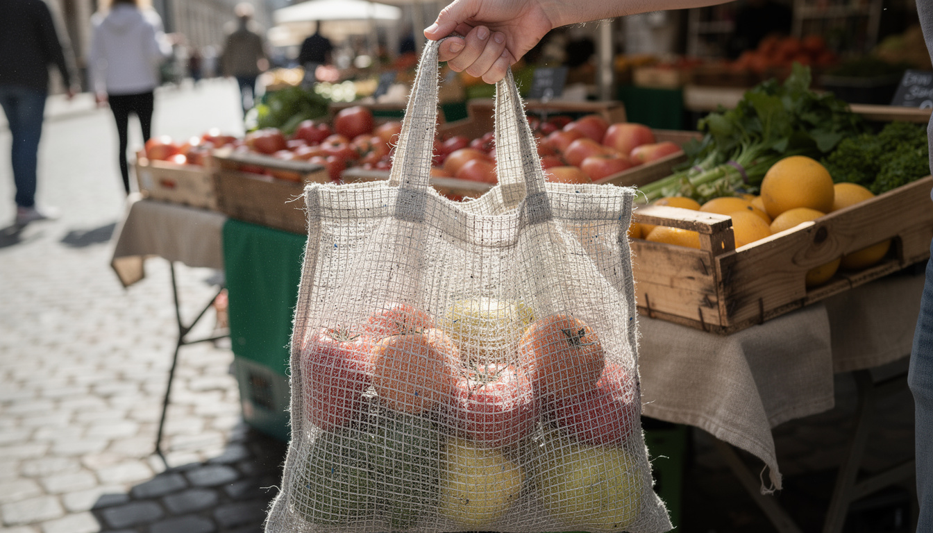 découvrez le sac en filet recyclé, une alternative écologique et stylée aux sacs en plastique pour un shopping responsable et tendance.