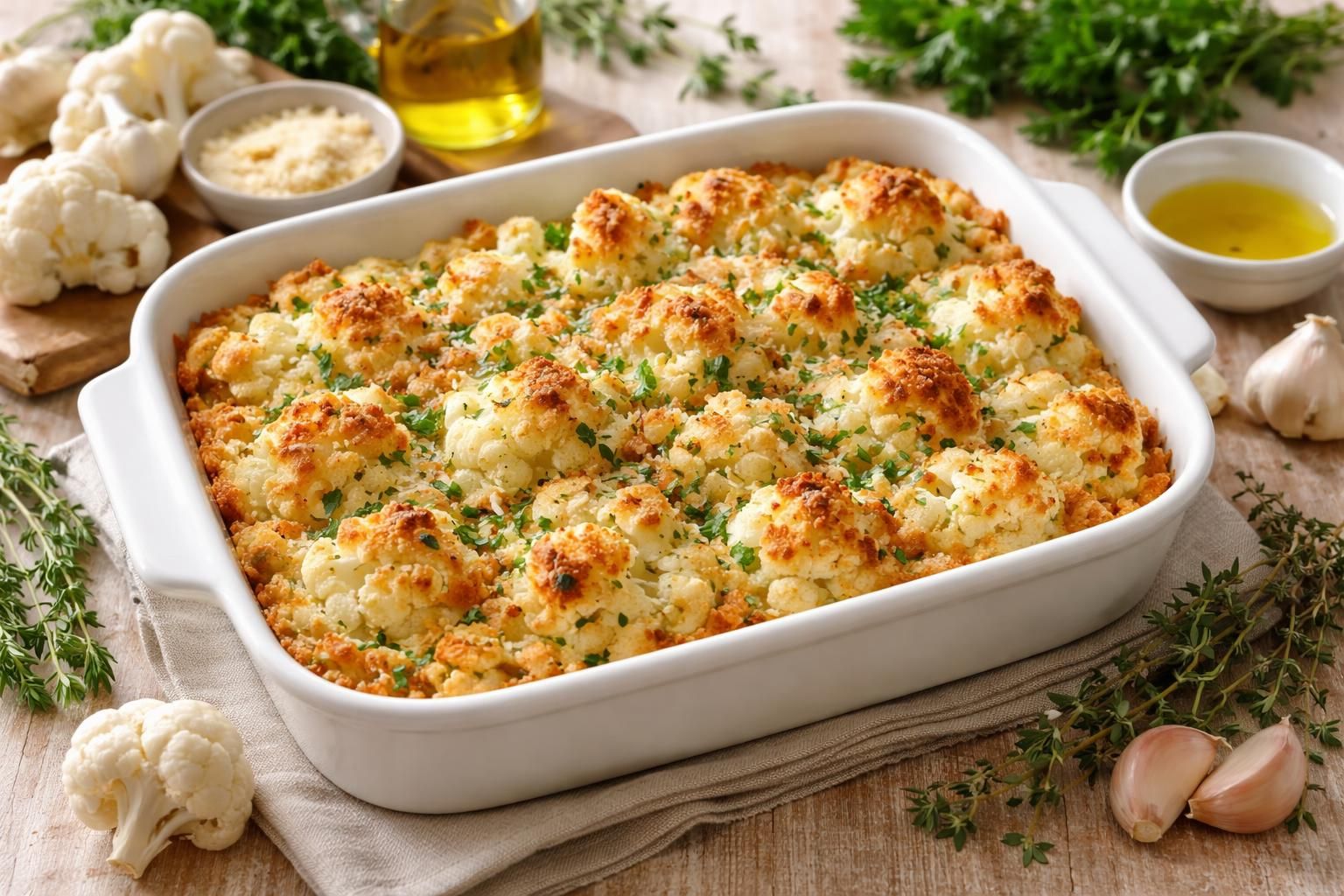 découvrez comment préparer un gratin de chou-fleur savoureux sans béchamel, une recette légère et facile à réaliser pour un repas délicieux.