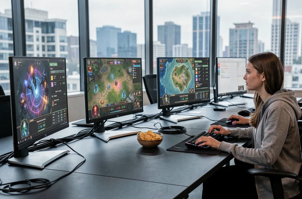 Deux joueurs en session coopérative utilisant DofusPortals pour coordonner le rush d'XP et maximiser le farm de kamas en équipe